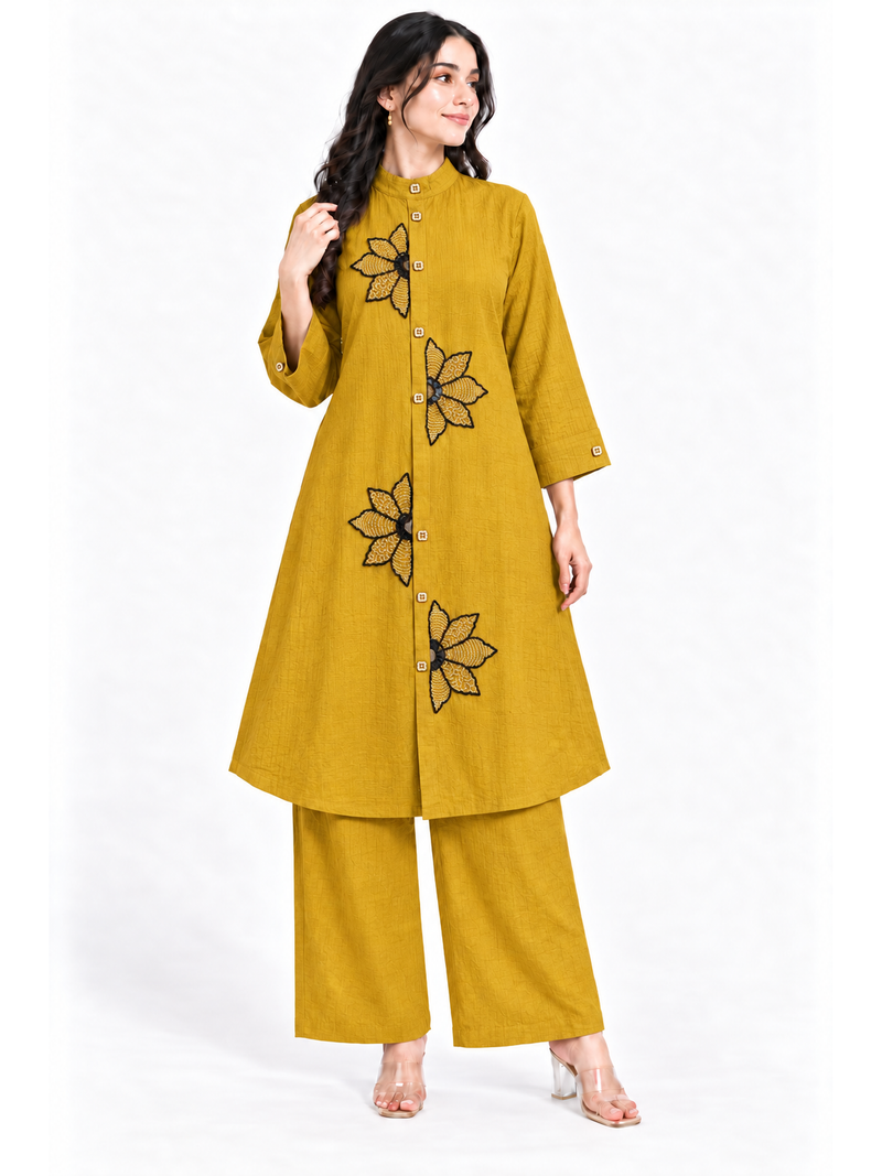 Floral Handwork Chinon Co-ord Set