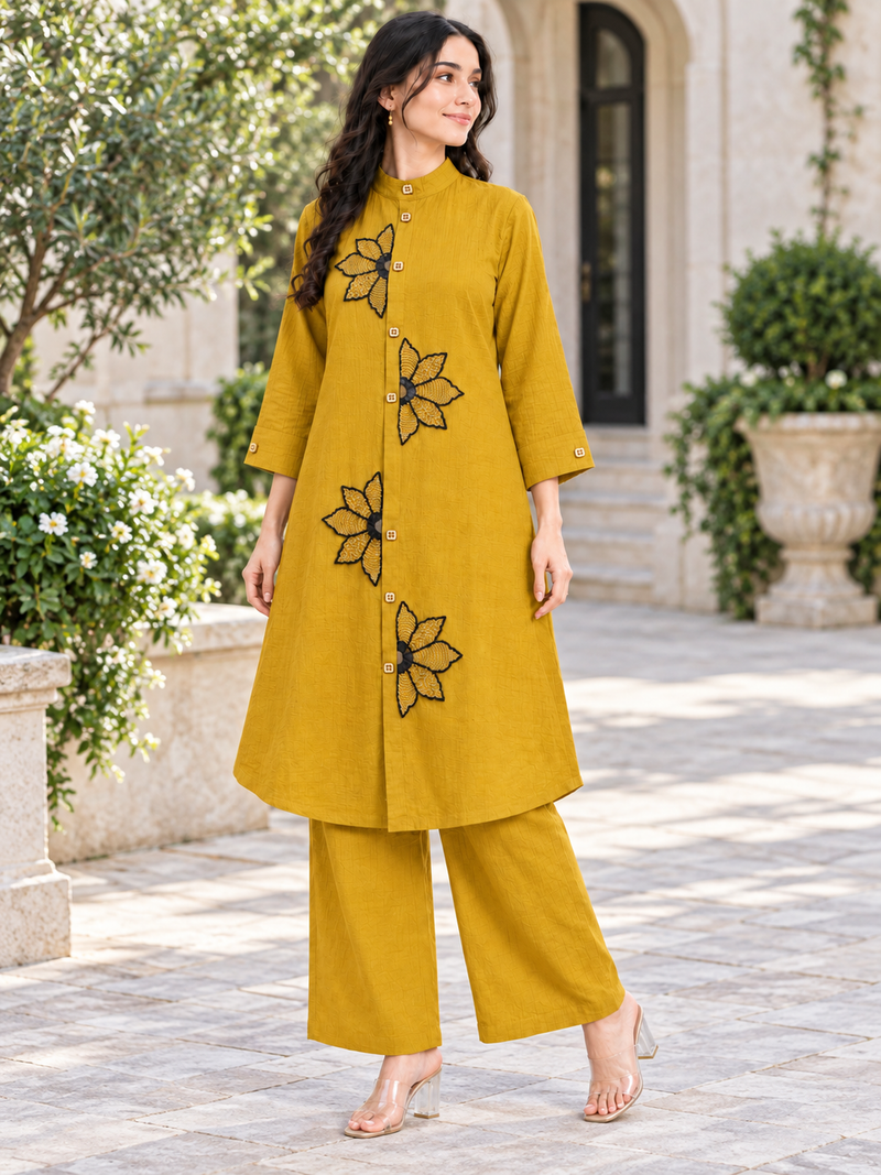 Floral Handwork Chinon Co-ord Set