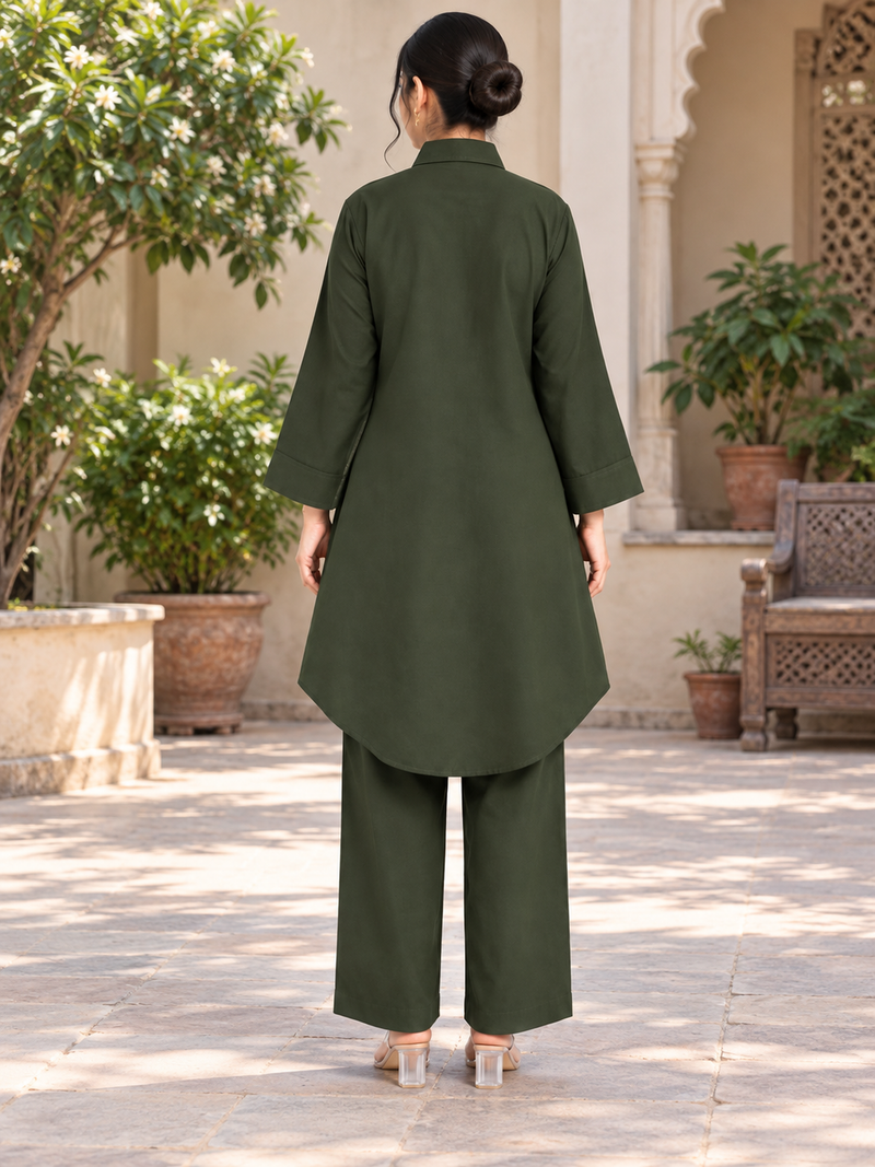 Bead-Embroidered Scallop Hem Co-ord Set