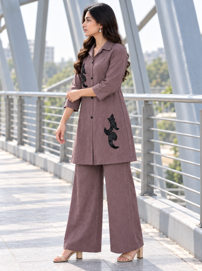 Embellished Shirt Co-ord Set