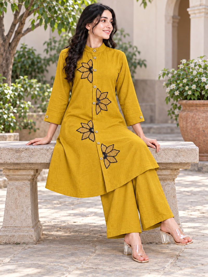 Floral Handwork Chinon Co-ord Set