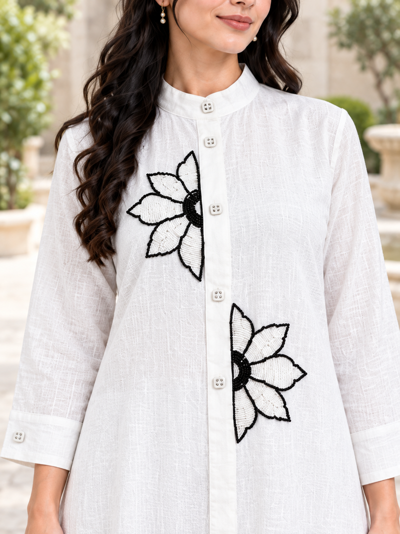 Floral Handwork Chinon Co-ord Set