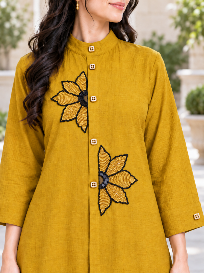 Floral Handwork Chinon Co-ord Set