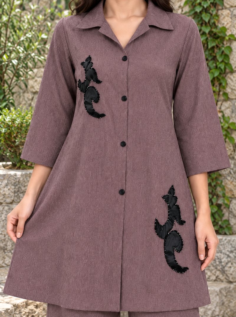 Embellished Shirt Co-ord Set