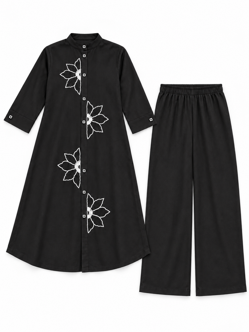 Floral Handwork Chinon Co-ord Set