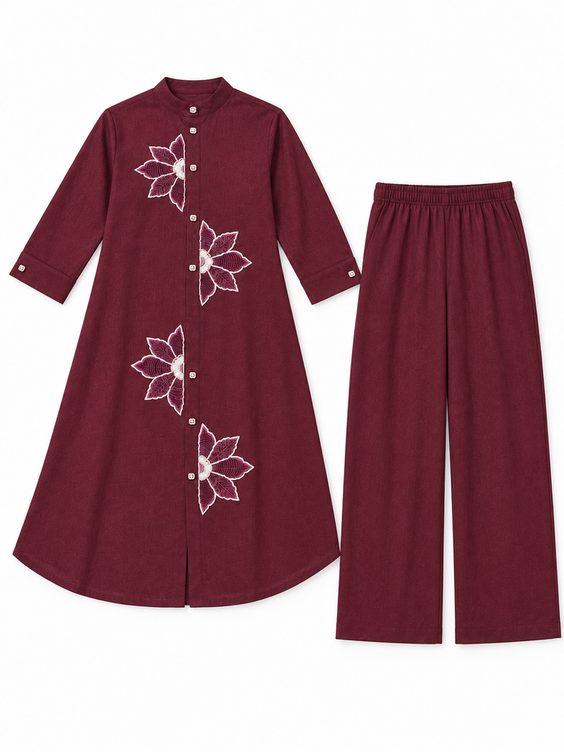 Floral Handwork Chinon Co-ord Set