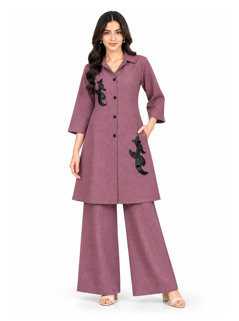 Embellished Shirt Co-ord Set
