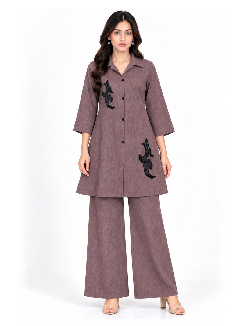 Embellished Shirt Co-ord Set